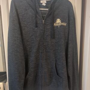 Margaritaville Hoodie Men's 2 XL Blue Long Sleeve Striped Full Zip